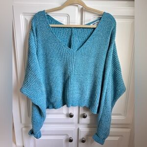 Double Zero Teal V-Neck Sweater